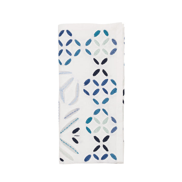 Malta Napkin in White & Blue