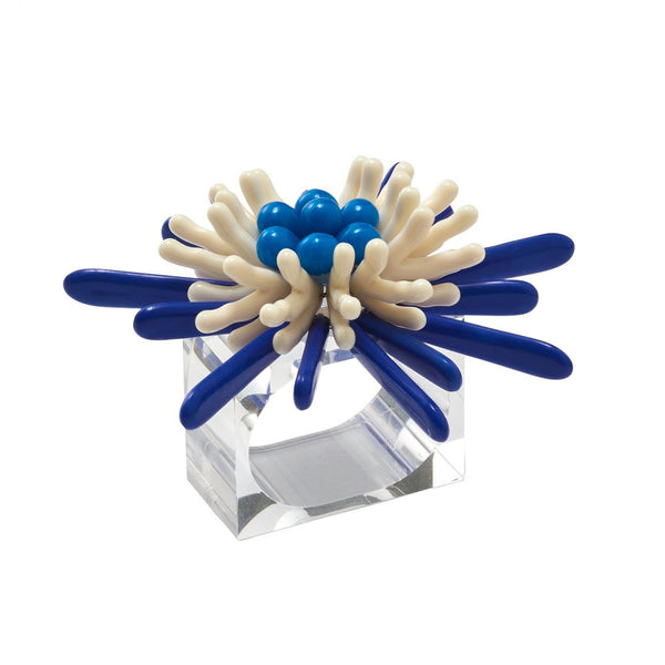 Capri Napkin Ring in Navy & White