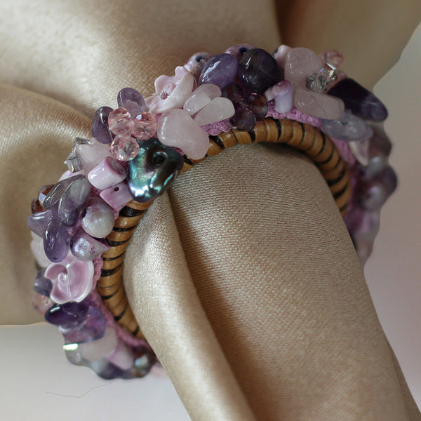 Lilac Jeweled Napkin Ring