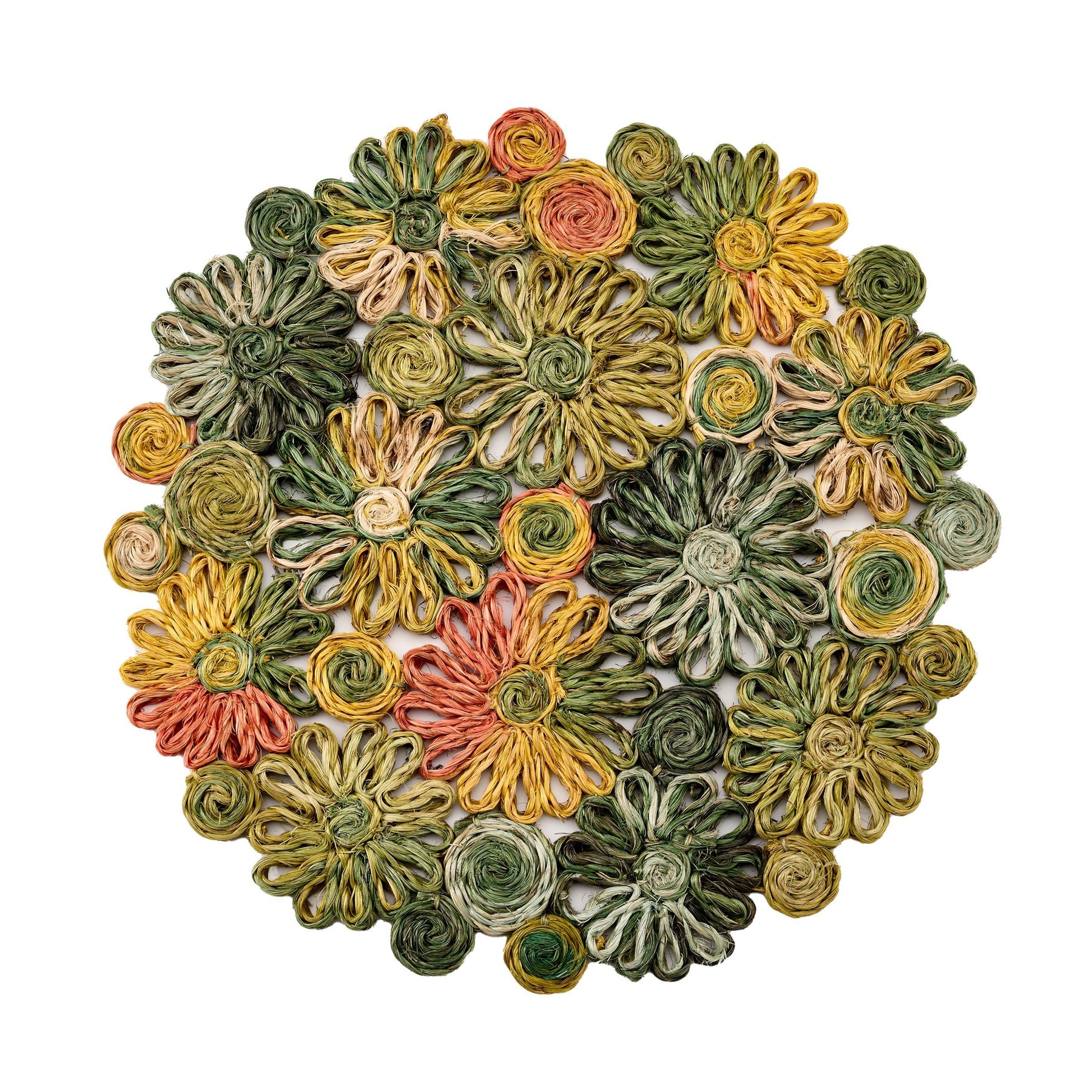 Patchwork Daisy Round Placemat by Deborah Rhodes