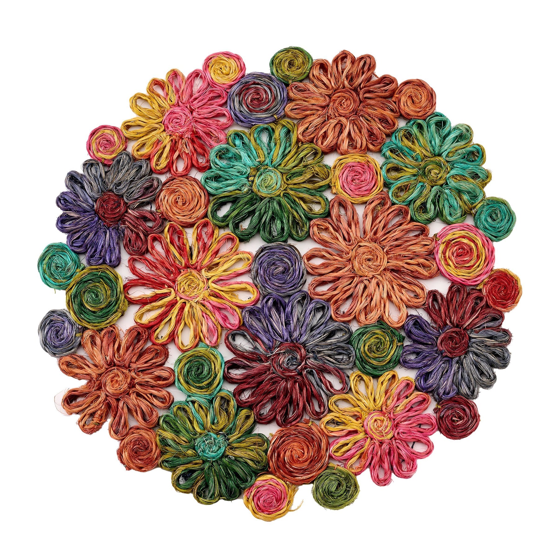 Patchwork Daisy Round Placemat by Deborah Rhodes