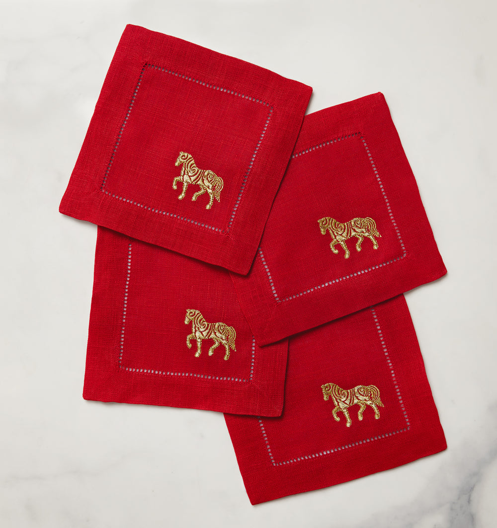 Year of the Horse Cocktail Napkins by SFERRA