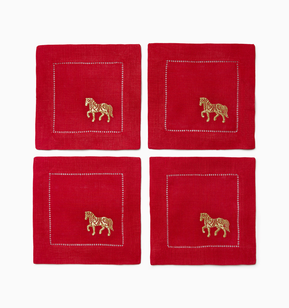 Year of the Horse Cocktail Napkins by SFERRA