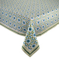 Majorelle Tablecloth in White, Blue & Green