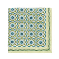 Majorelle Tablecloth in White, Blue & Green