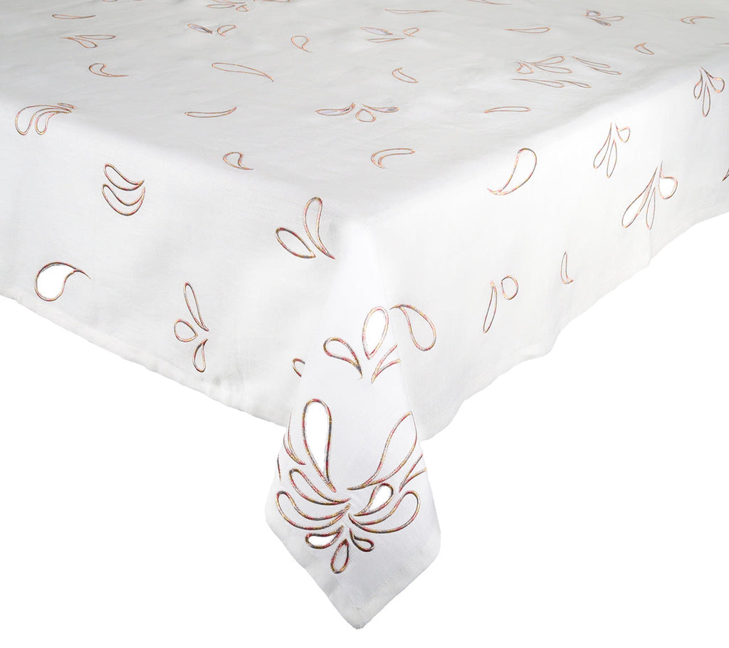 Firework Tablecloth Fireworks Tablecloth in White & Multi by Kim Seybert