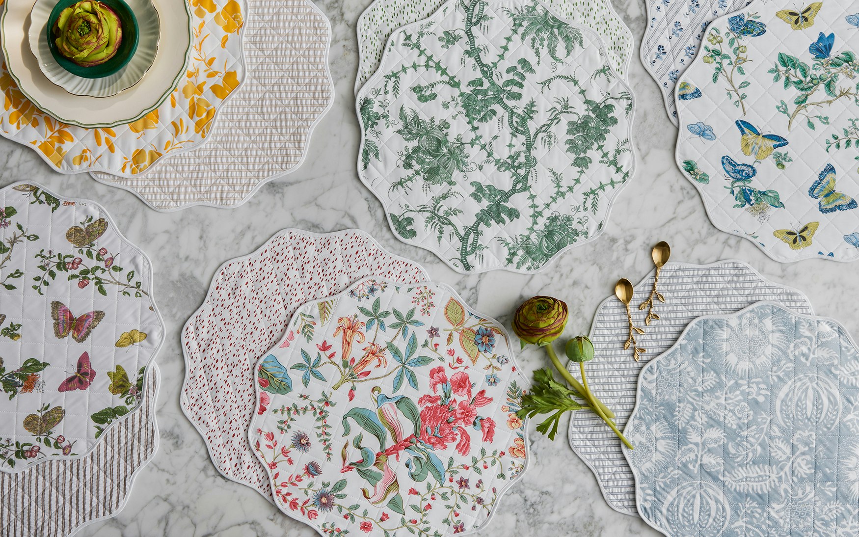 Reversible Quilted Placemat by Matouk Collection