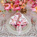 Malta Napkin in White, Pink & Orange by Kim Seybert