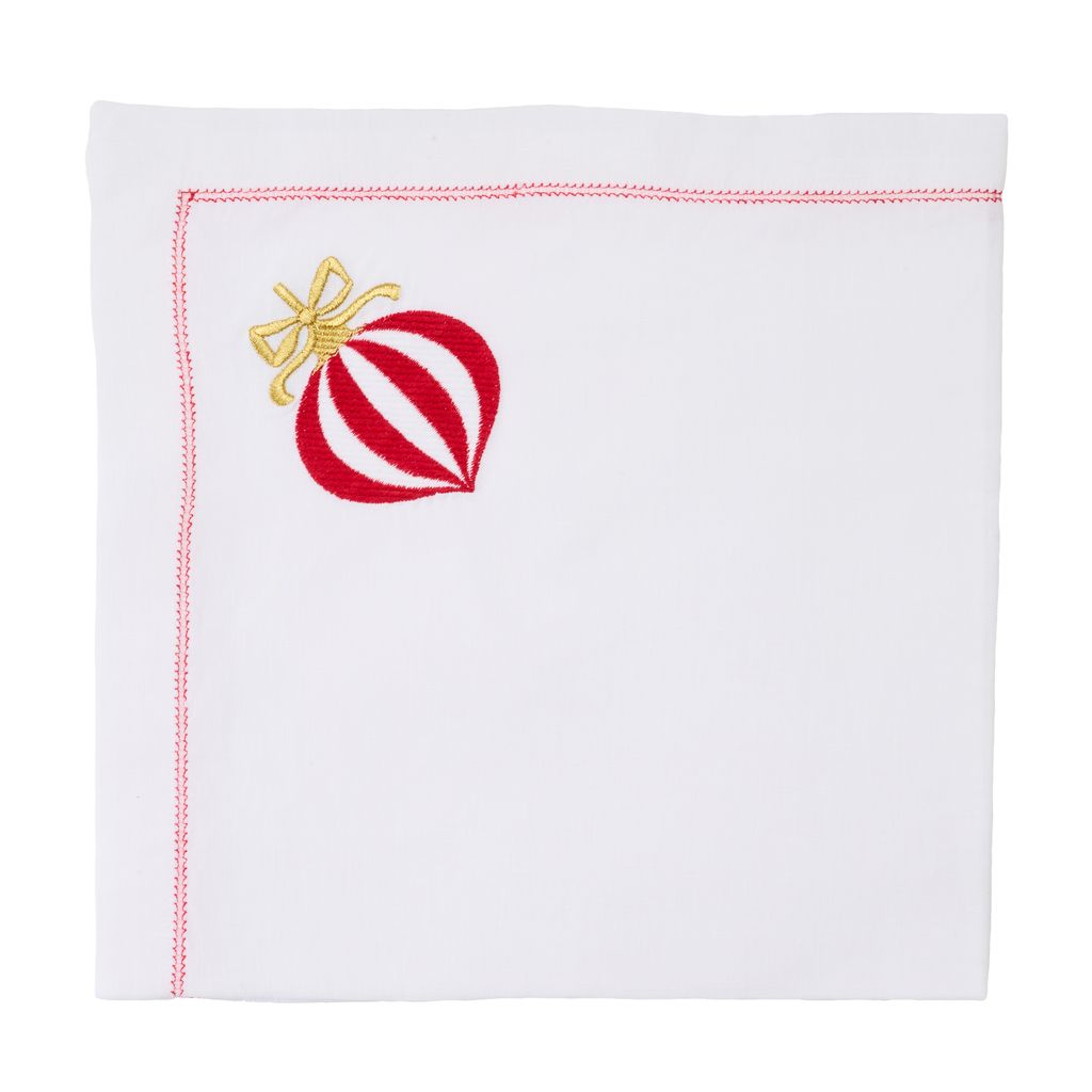 Vintage Bauble Embroidered Napkin by Deborah Rhodes