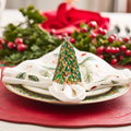 Bejeweled Xmas Napkin Ring in Red, Green & Gold