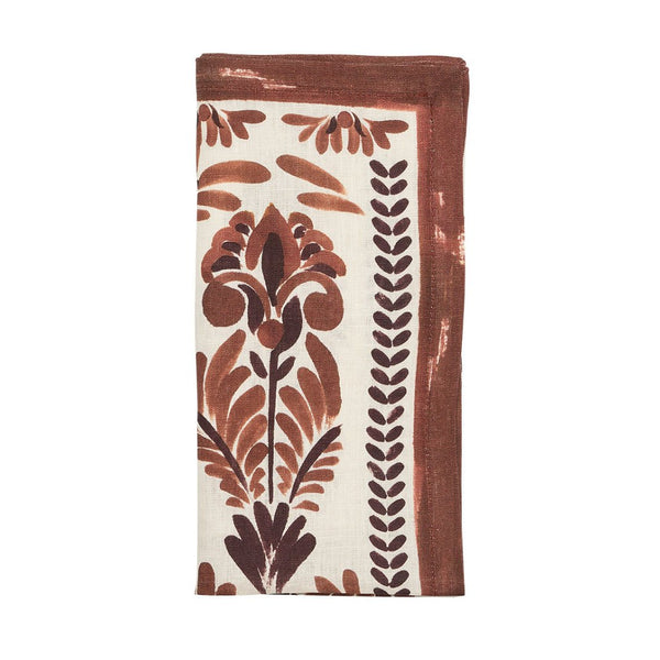 Botanica Napkin in Ivory & Brown