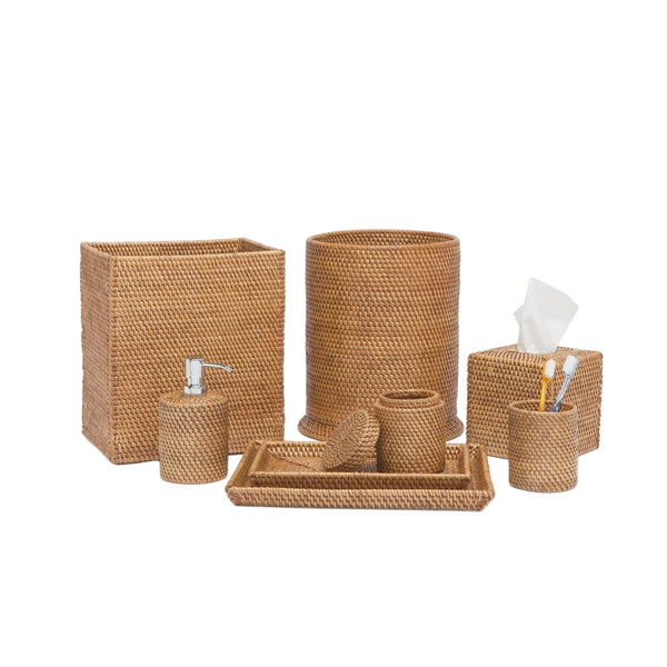 Dalton Brown Rattan Vanity Set