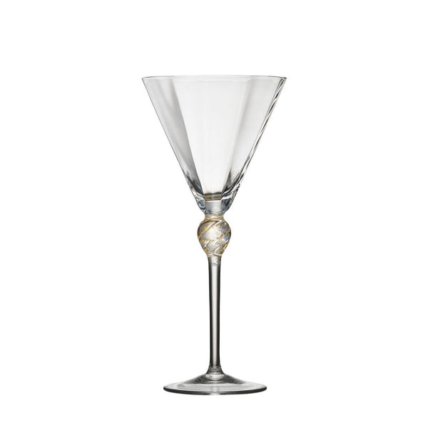 Daphne Wine Glass in Clear & Gold