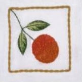 Fruit Blossom Embroidered Cocktail Napkin by Deborah Rhodes