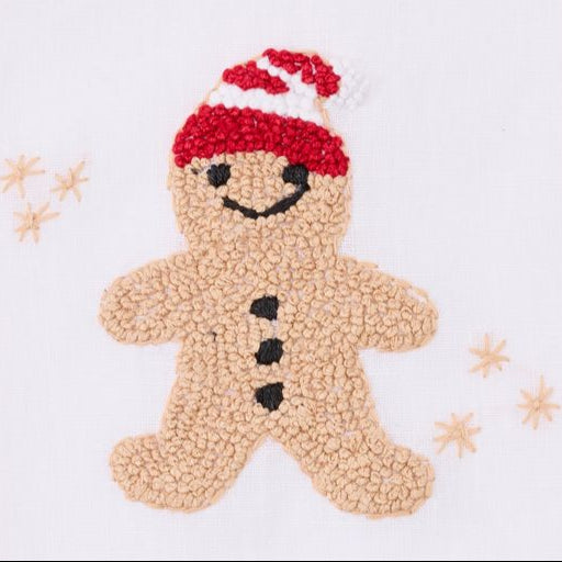 Gingerbread Embroidered Cocktail Napkin by Deborah Rhodes