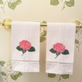 Pink Hydrangea Too Guest Towels Waffle Weave by Jacaranda Living
