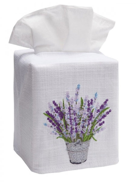 Lavender Bucket Tissue Box Cover