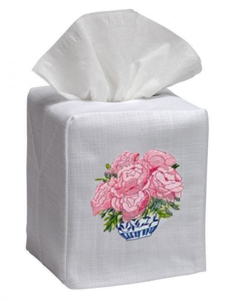 Pot of Peonies Tissue Box Cover
