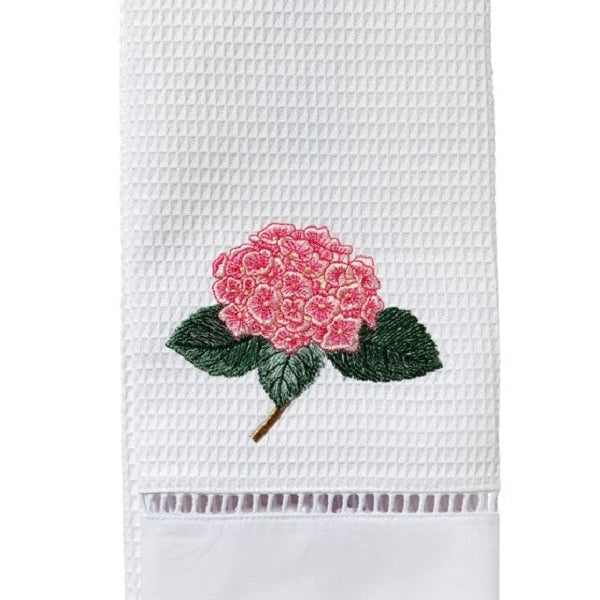 Pink Hydrangea Too Guest Towels Waffle Weave