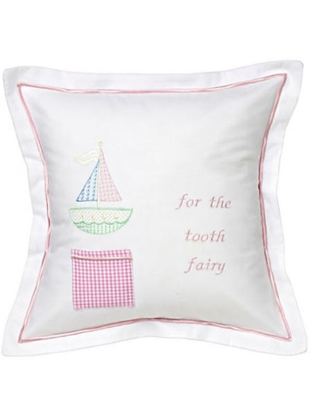 Tooth Fairy Pillow Cover, Pink Sailboat