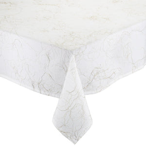 Gossamer Tablecloth in White, Gold & Silver