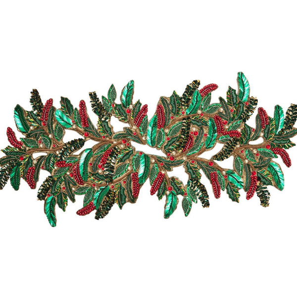 Holly and Sprig Runner in Green, Red & Gold