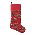 Holly and Sprig Stocking in Red, Green & Gold