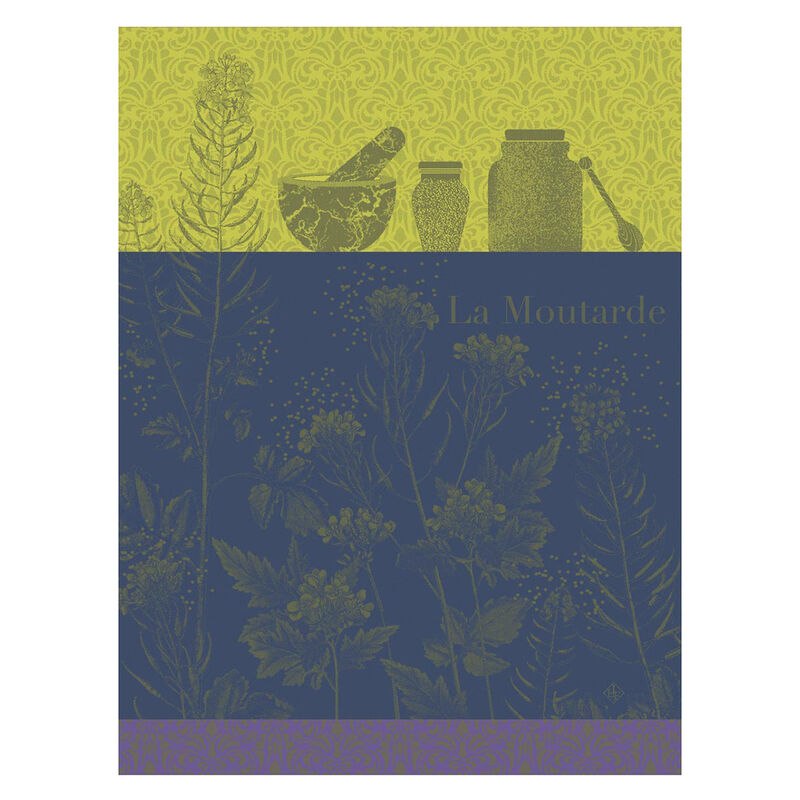 Moutarde En Fleurs Cotton Tea Towel by Le Jacquard Francais