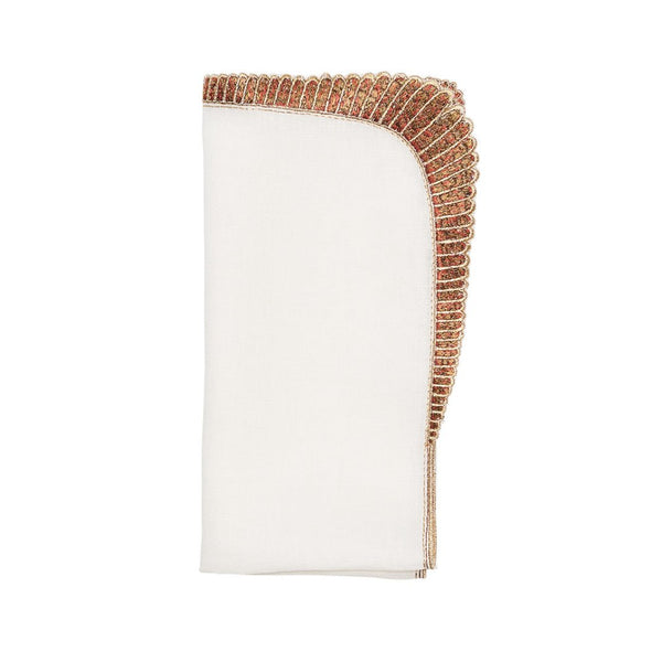 Nile Napkin in White & Bronze