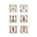 Nutcracker Cocktail Napkin in White, Red & Green