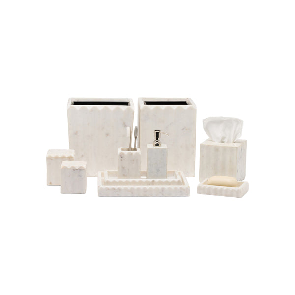 Proviso White Marble Vanity Set