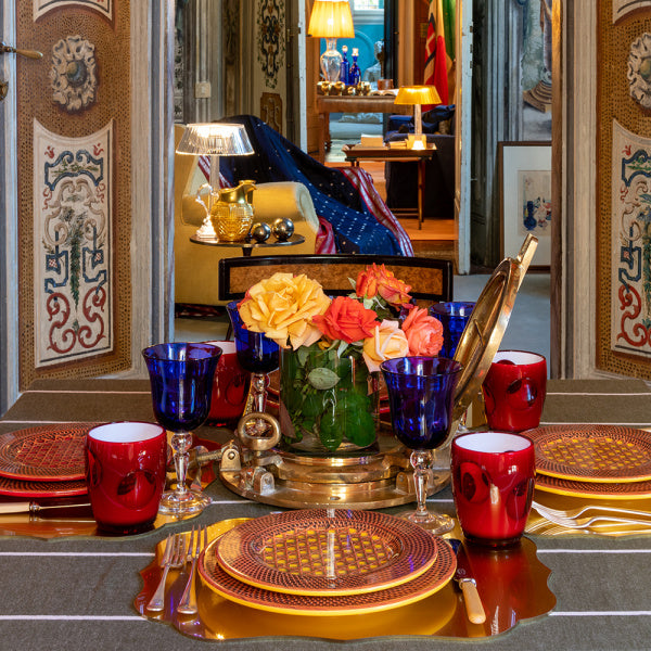 St. Moritz Wine Bicolored Glass by Mario Luca Giusti