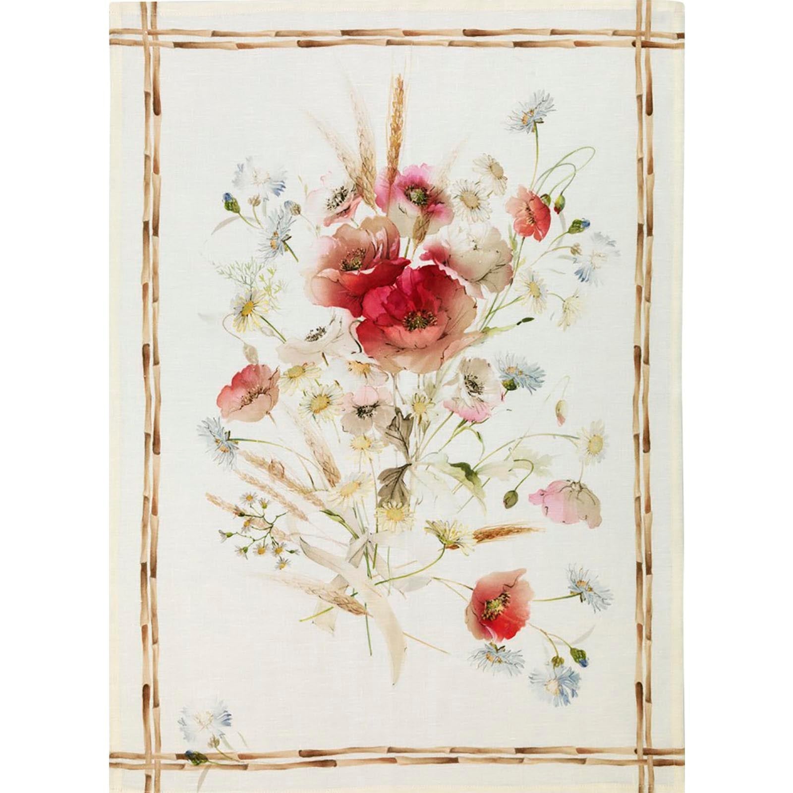 Coquelicot Tea Towels by Tessitura Toscana Telerie