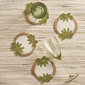 Oasis Coasters in Ivory, Green & Gold