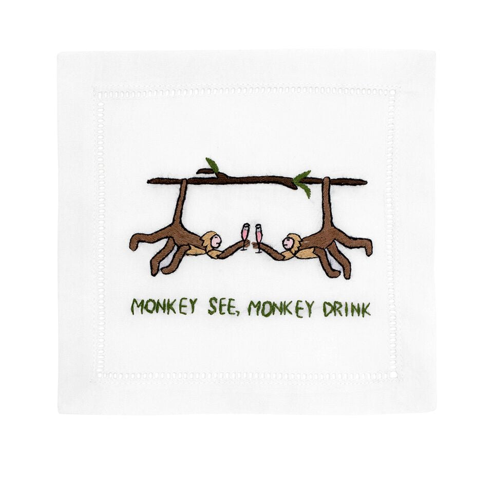 Monkey See, Monkey Drink Cocktail Napkins - Pioneer Linens