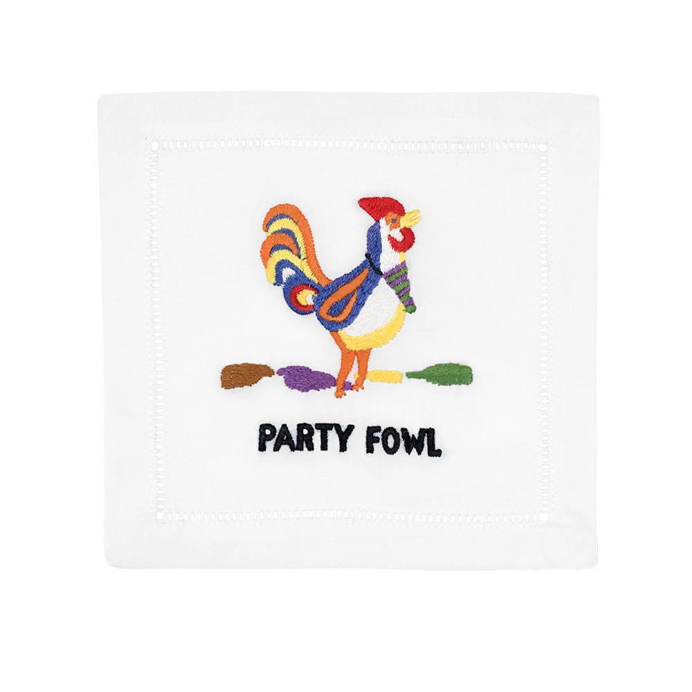 PARTY FOWL Cocktail Napkins - Pioneer Linens