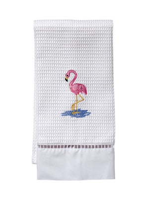Flamingo Waffle Weave Guest Towel - Pioneer Linens