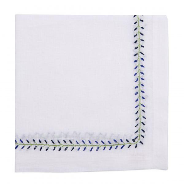 Floral Bud Embroidered Napkins - Pioneer Linens