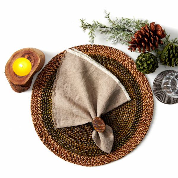 Shaded Rattan Round Placemats
