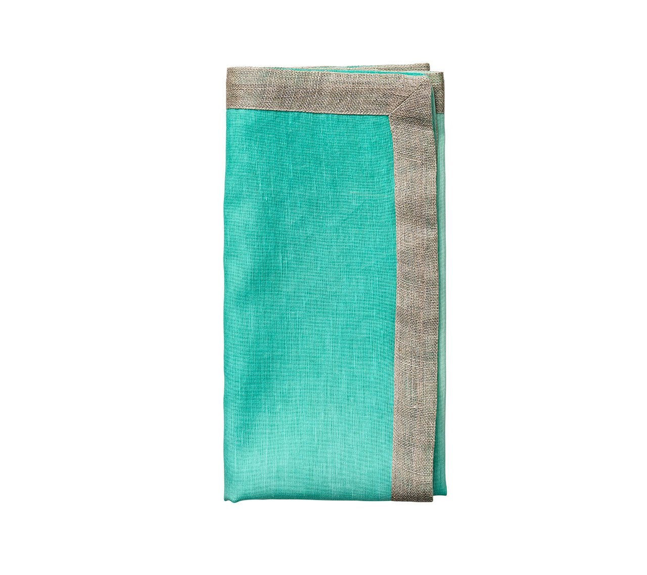 Dip Dye  Napkins in Mint & Silver - Pioneer Linens