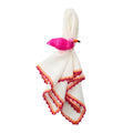 KNOTTED EDGE NAPKIN IN WHITE, PINK & ORANGE - Pioneer Linens