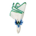 KNOTTED EDGE NAPKIN IN WHITE, TURQUOISE & GREEN - Pioneer Linens