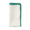KNOTTED EDGE NAPKIN IN WHITE, TURQUOISE & GREEN - Pioneer Linens