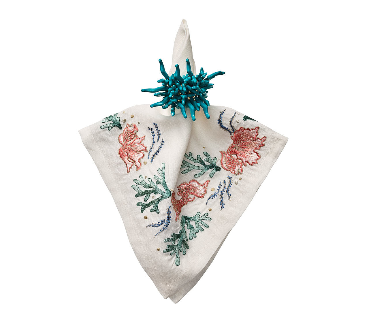 Amalfi Napkin Rings in Turquoise - Pioneer Linens