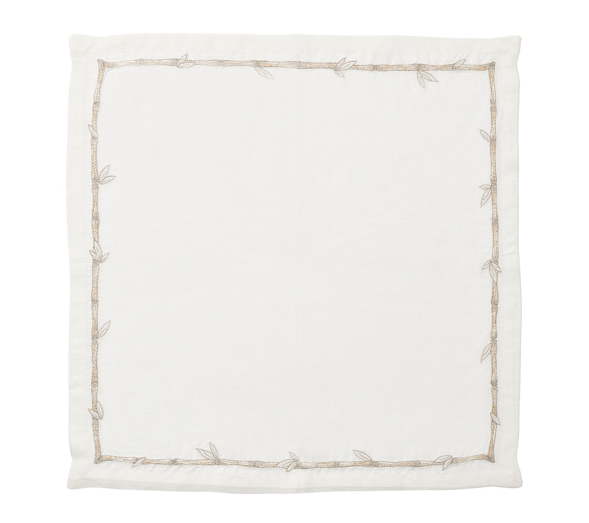 Bamboo Napkin in White & Gold & Silver, Set of 4 by Kim Seybert