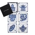 INDOCHINE COCKTAIL NAPKINS IN WHITE & BLUE - Pioneer Linens