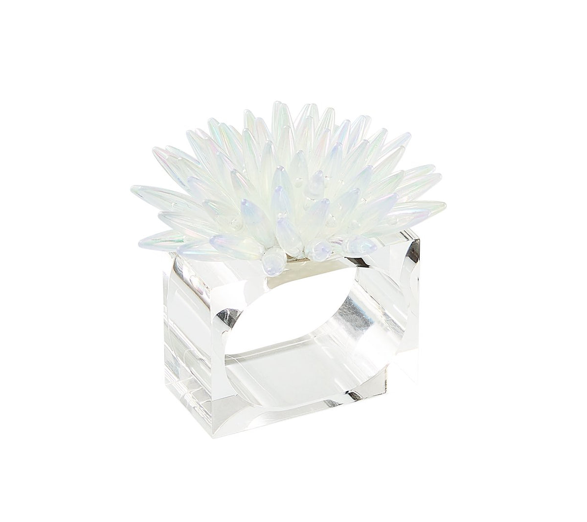Mirage Napkin Ring in White, Set of 4 by Kim Seybert