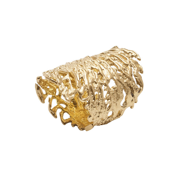 Coral Cuff Napkin Ring in Gold