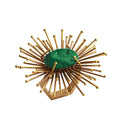 FLARE NAPKIN RING IN GOLD & EMERALD - Pioneer Linens