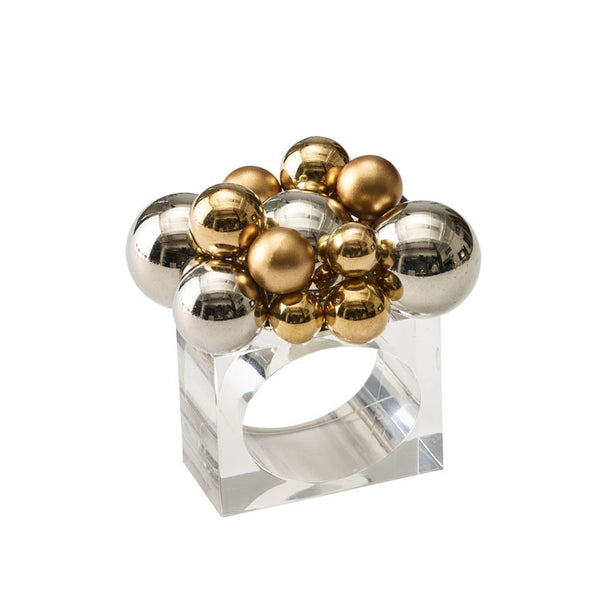 BAUBLE NAPKIN RING IN GOLD & SILVER